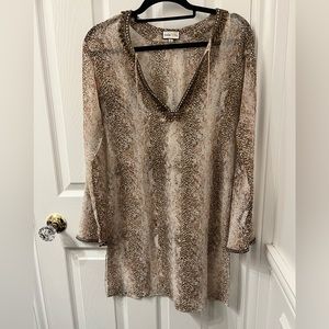 Bella Tu Brown V neck cover up